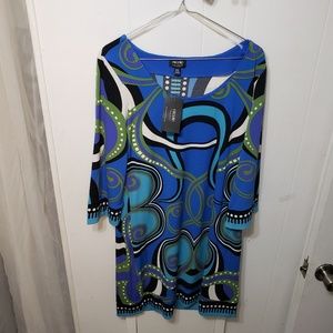 Nicole Miller Multicolor Geometric Printed Dress